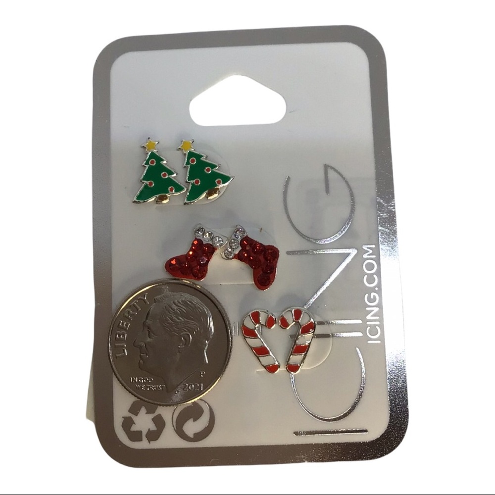 🎄 3-Set Sterling Silver Children’s Holiday Earrings - Picture 3 of 3